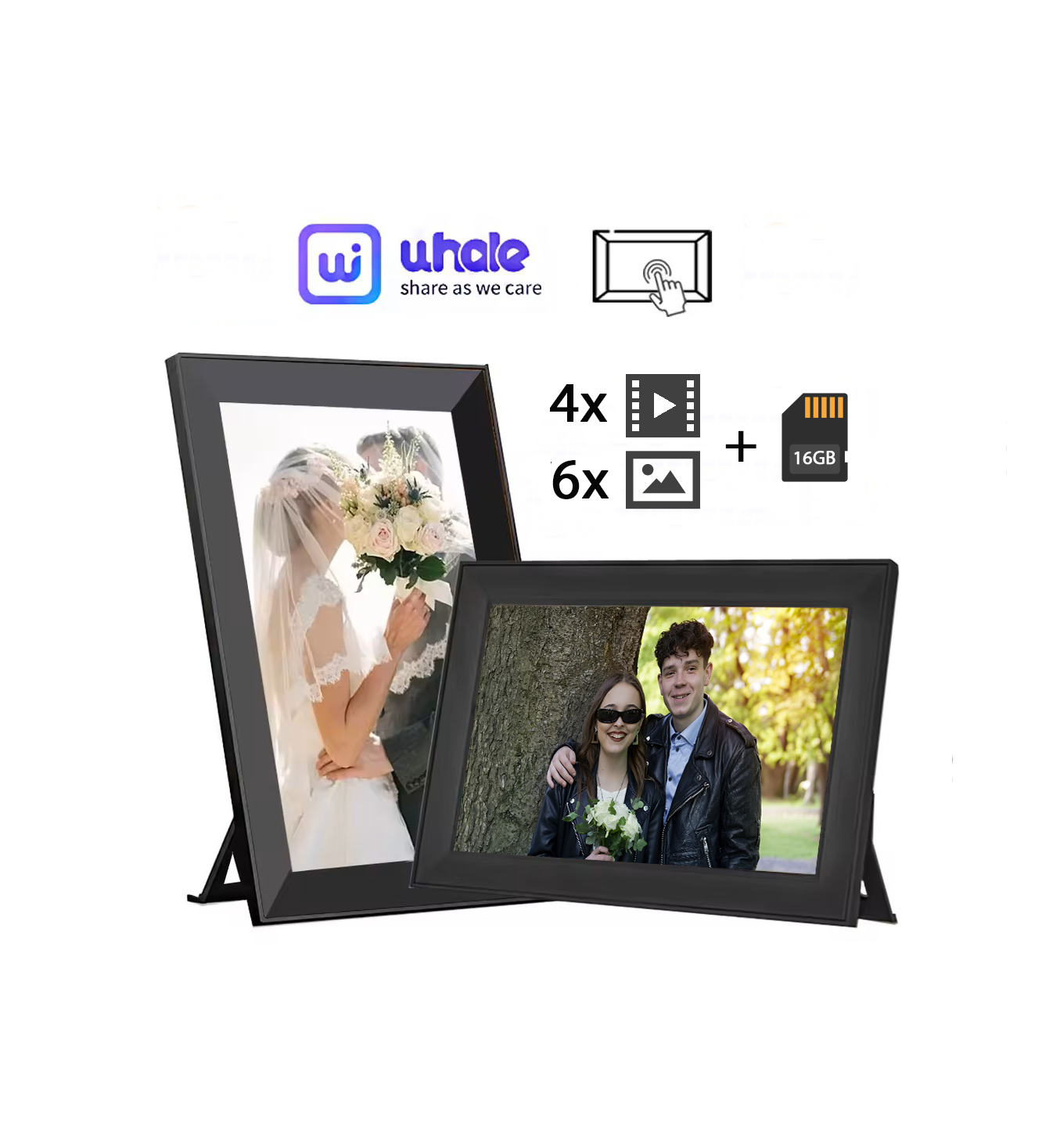 Cyfrowa Ramka z pakietem "dużo filmów" Czarna